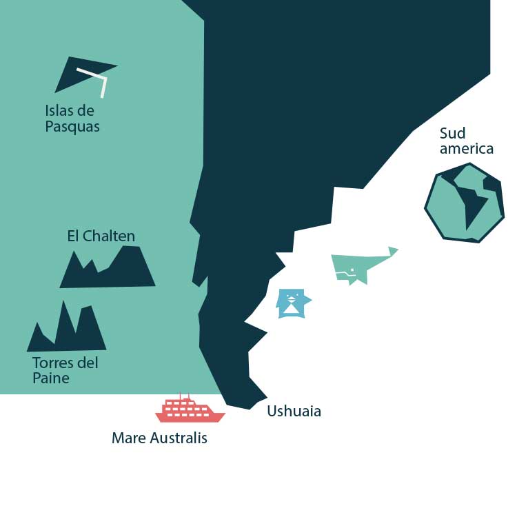 Mapa de la Patagonia