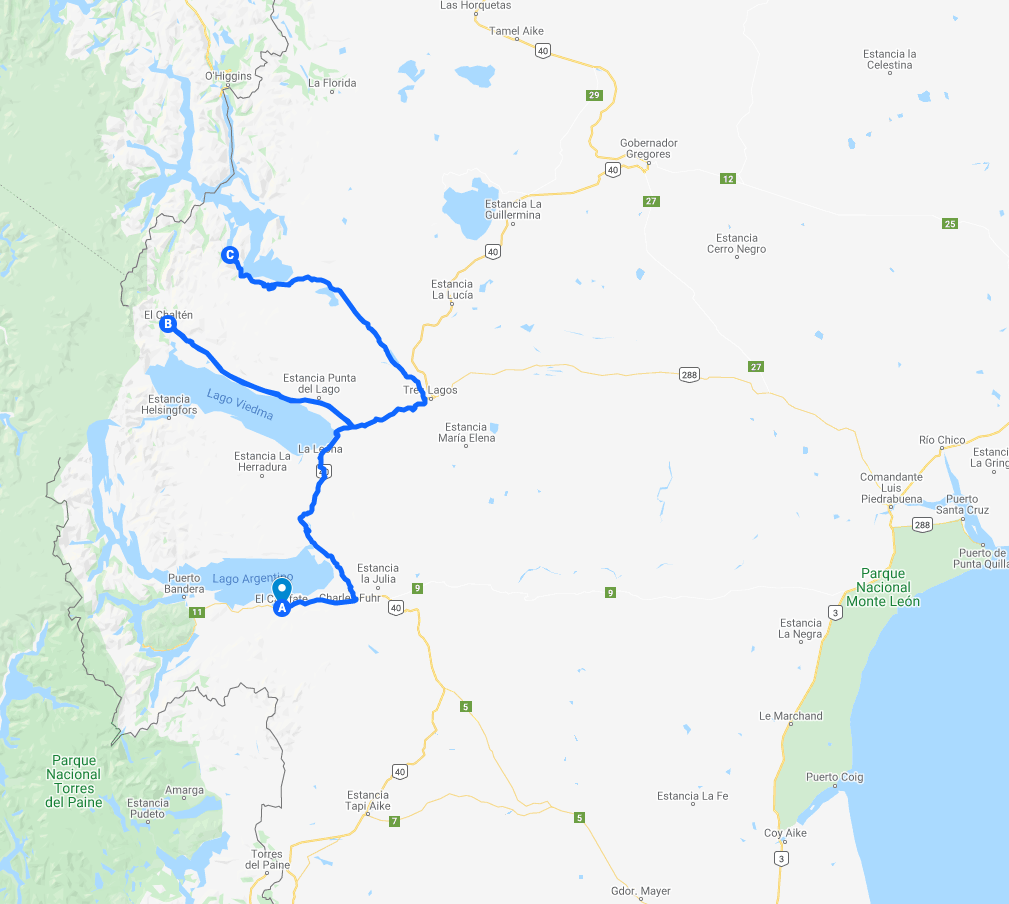 Recorrido Ruta 40 desde Calafate (Alojamiento y Auto de Alquiler)