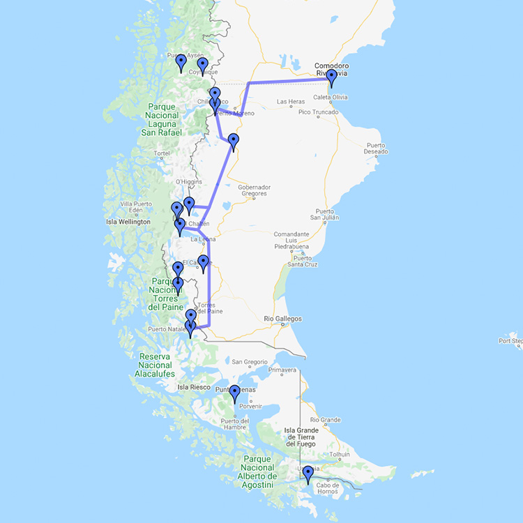 Recorrido por la Ruta 40 Patagonia - desde Comodoro