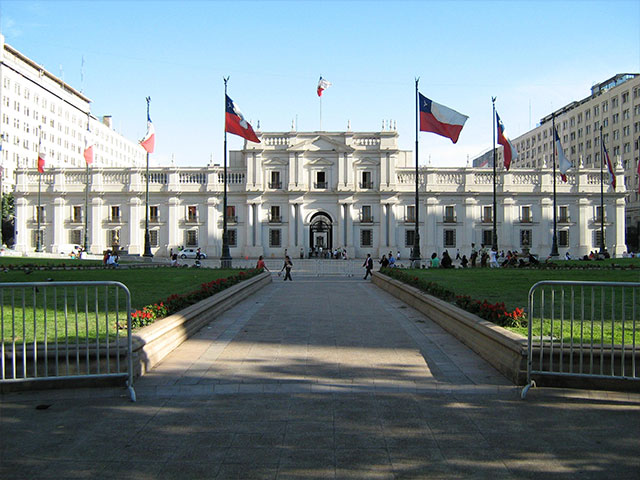 Palacio de la Moneda en Santiago de Chile