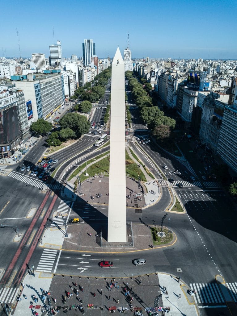 Aerial view of downtown Buenos Aires, Argentina